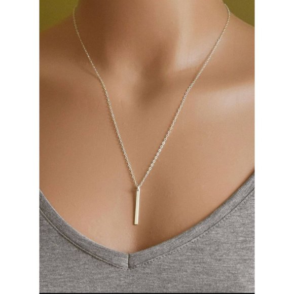 Lariat Dainty Long Thin Chain Simple Circle Bar Y Drop Necklace Gold A0119 - Picture 7 of 12